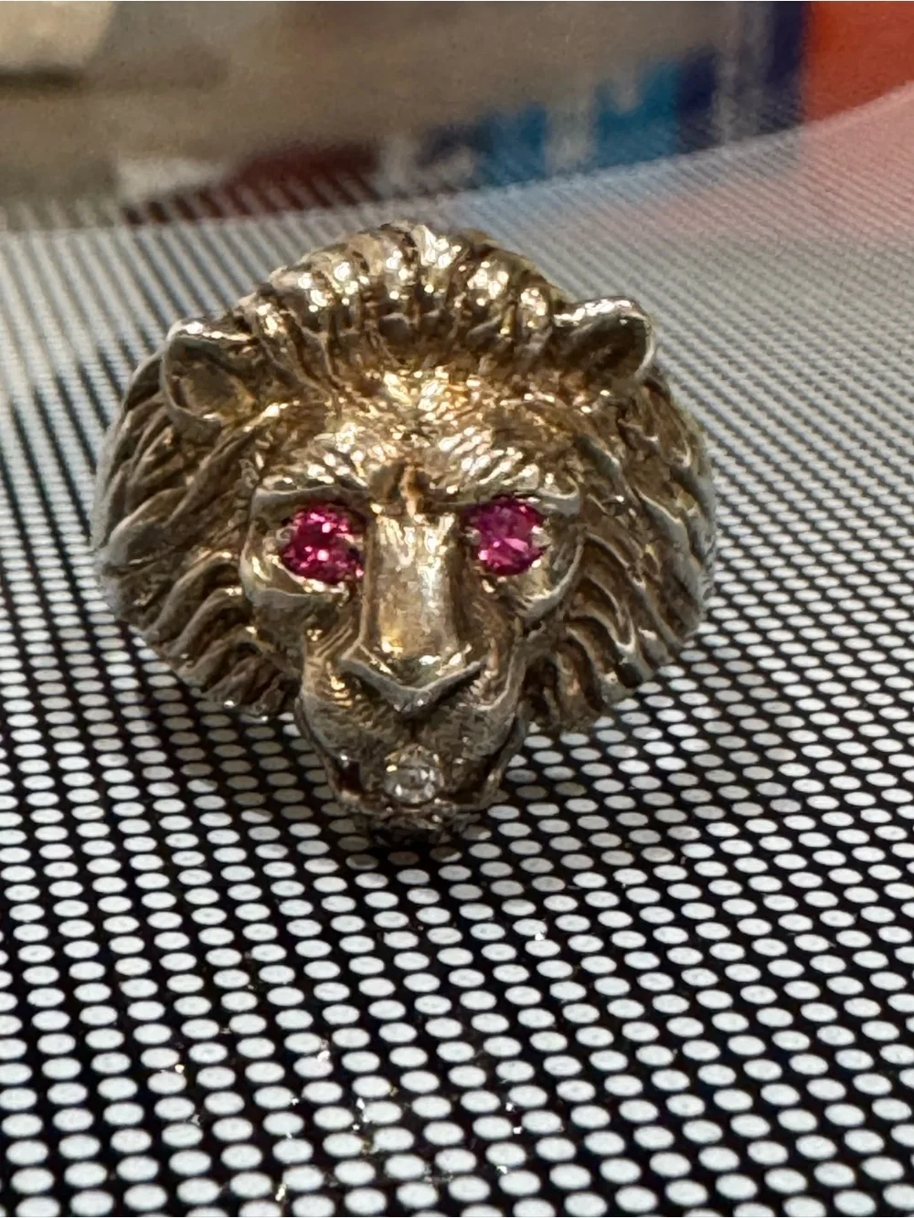 .925 sterling silver lion head ring for men or women